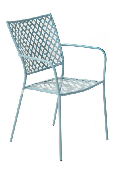 Alfresco Martini Iron Stackable Bistro Chair Cielo Blue