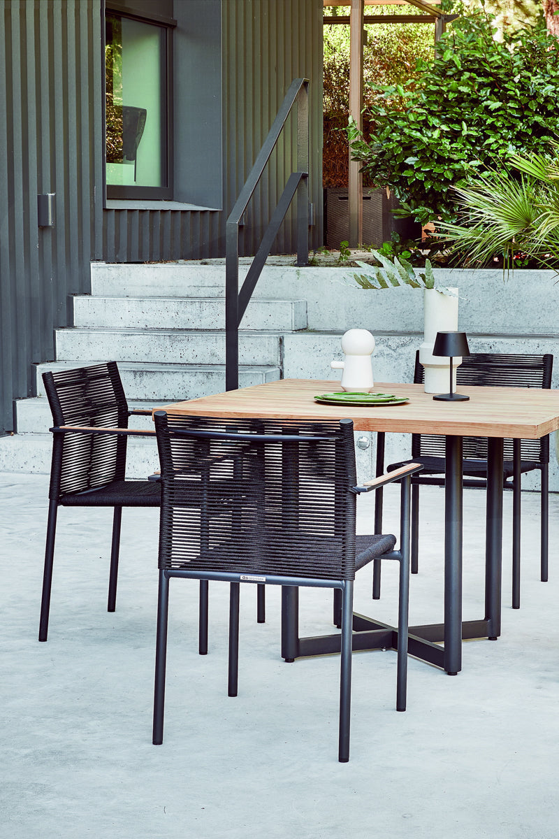 Alfresco Jakarta Stackable Dining Arm Chair Black