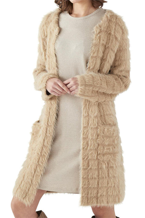 K&K Geometric Fur Sweater Coat Assorted Sizes