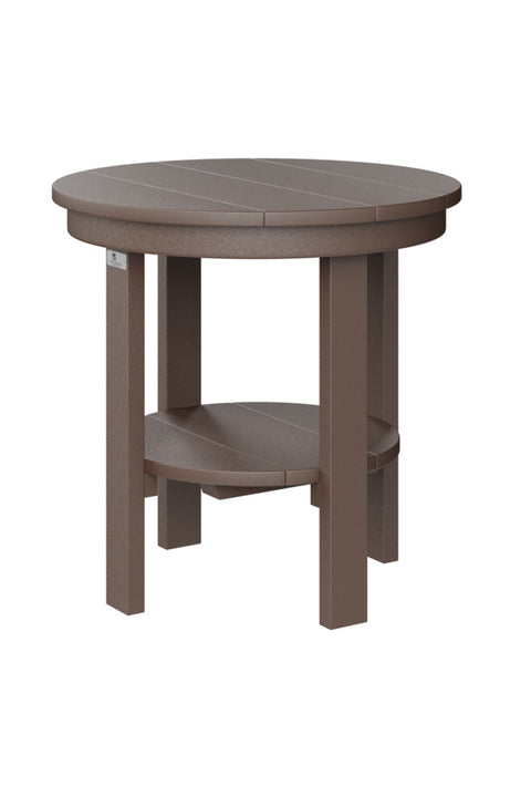 TABLE, ROUND END CHOC. BROWN