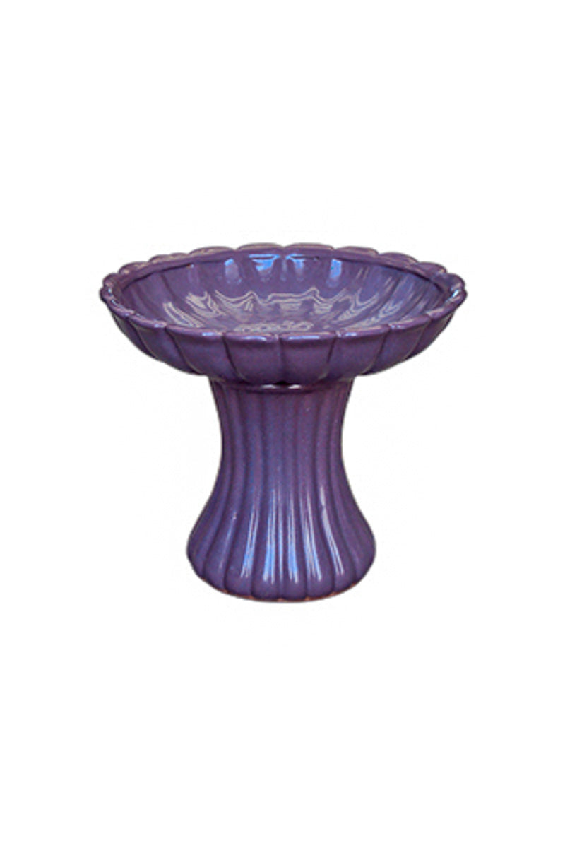 Lotus Bird Bath Glazed Blossom Falling Purple