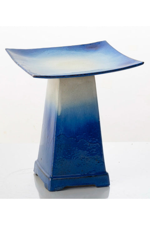 Alfresco Birdbath Zen Duo Blue