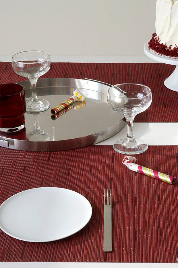 Chilewich Bamboo Rectangular Placemat Cranberry 14"x19"