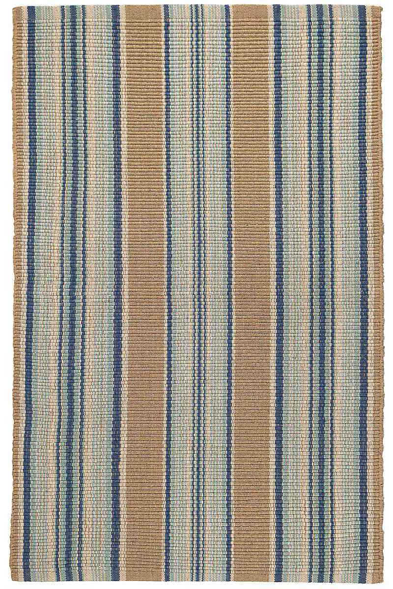 Dash & Albert Heron Stripe Handwoven Indoor/Outdoor Rug 2'x3' Blue