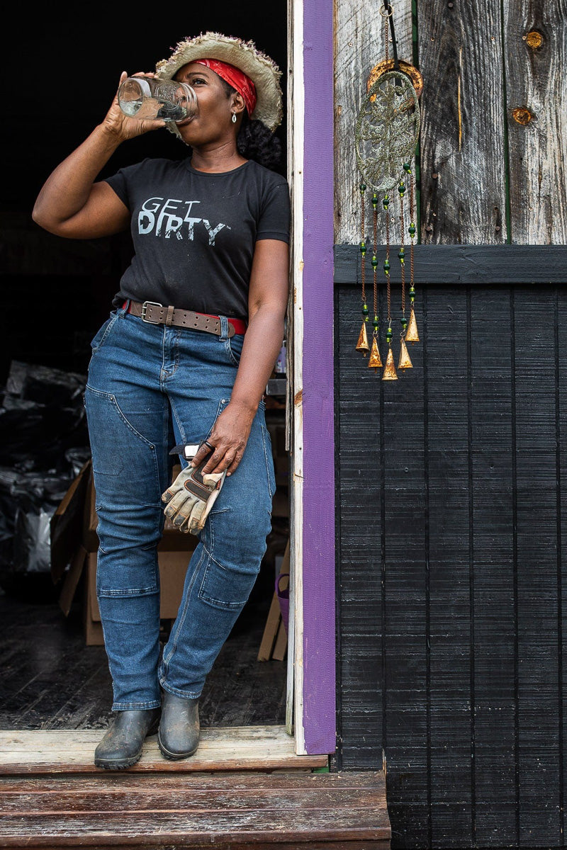 Dovetail Workwear Get Dirty Crew Neck Tee Black Extra Large