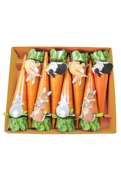 Caspari Bunnies And Carrots Cone Celebration Crackers - 8 Per Box