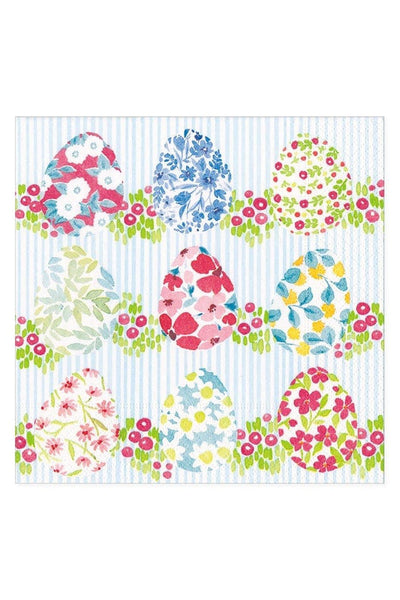 Caspari Floral Easter Eggs Cocktail Napkins