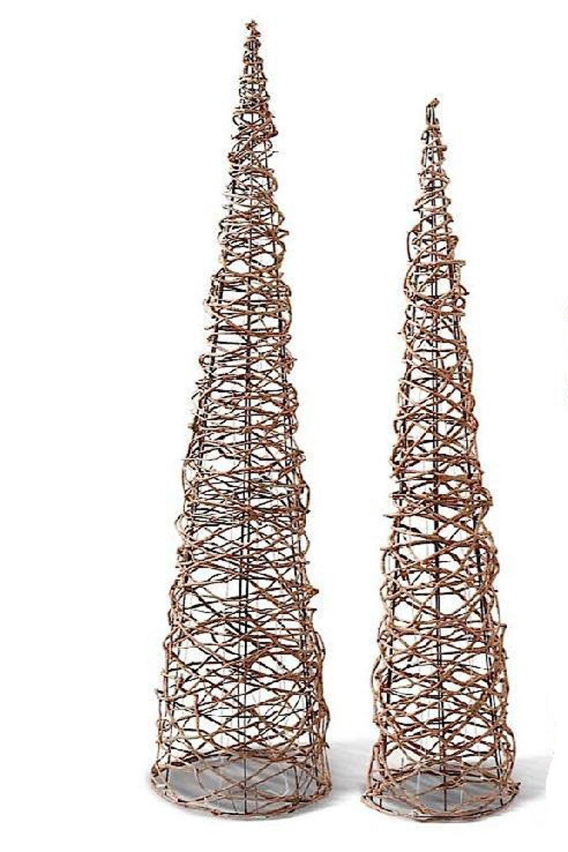 Nesting LED Lighted Grapevine Topiary with Timer Large