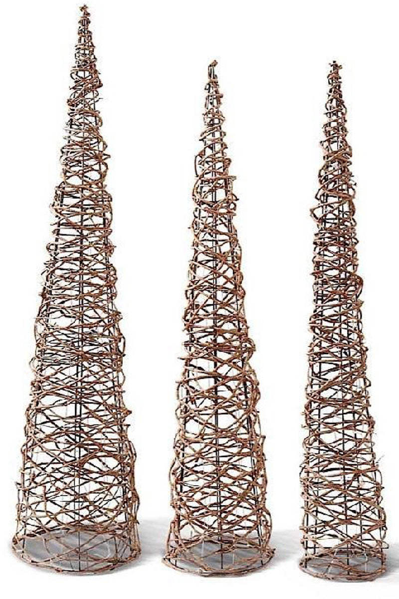 Nesting LED Lighted Grapevine Topiary with Timer Medium