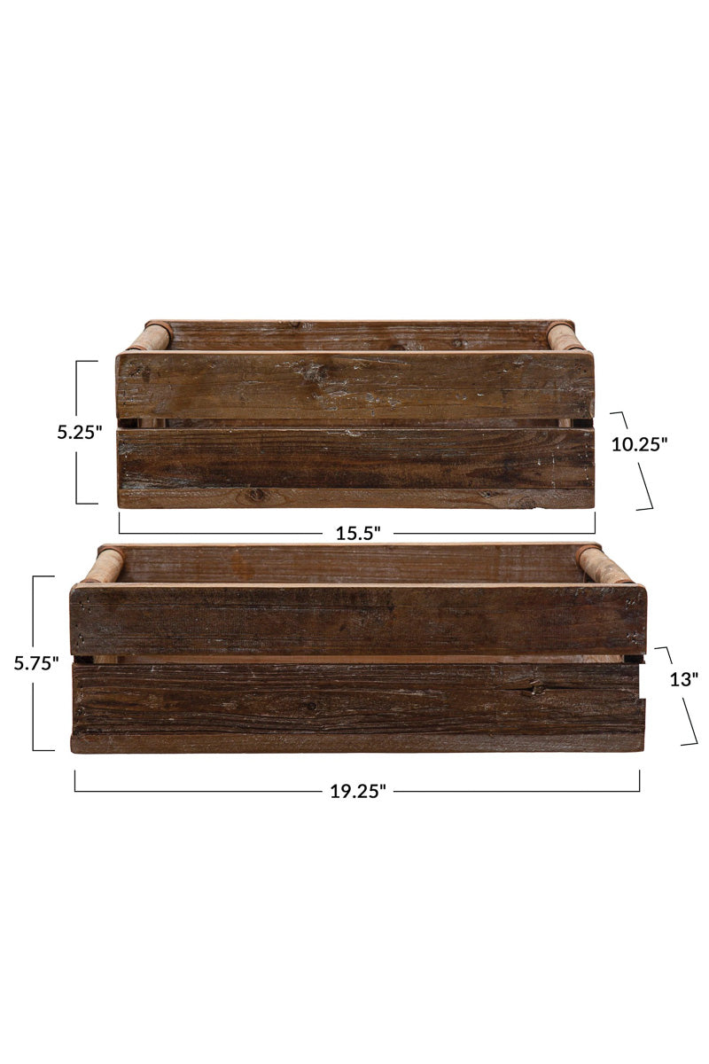 CRATE RECLAIMED WOOD NAT SM
