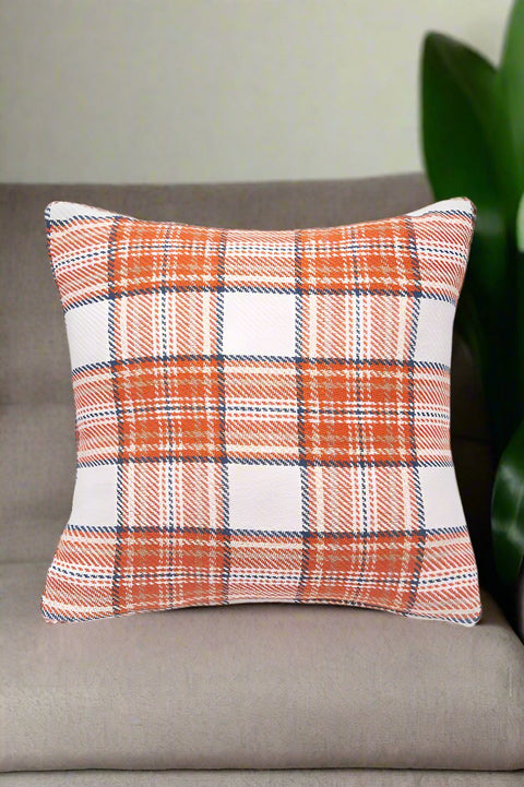 Orange plaid pillow best sale