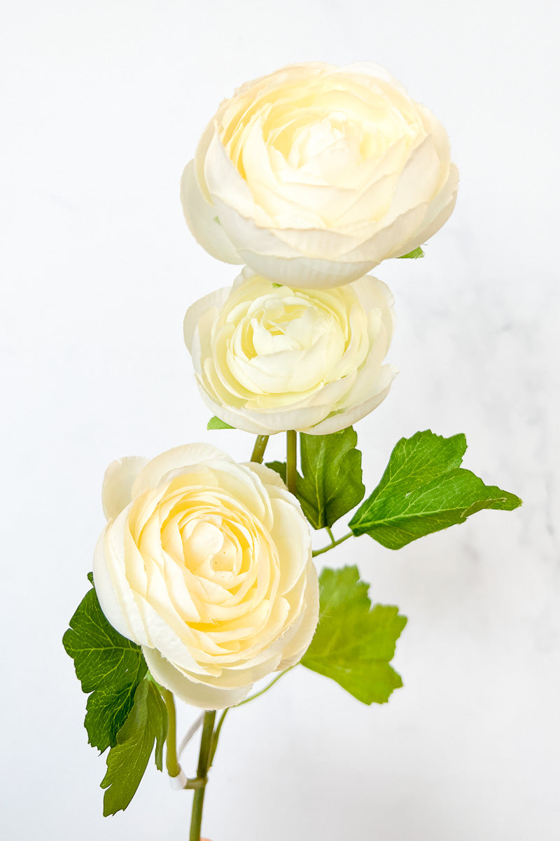 Silk Spray Ranunculus 25.5" White