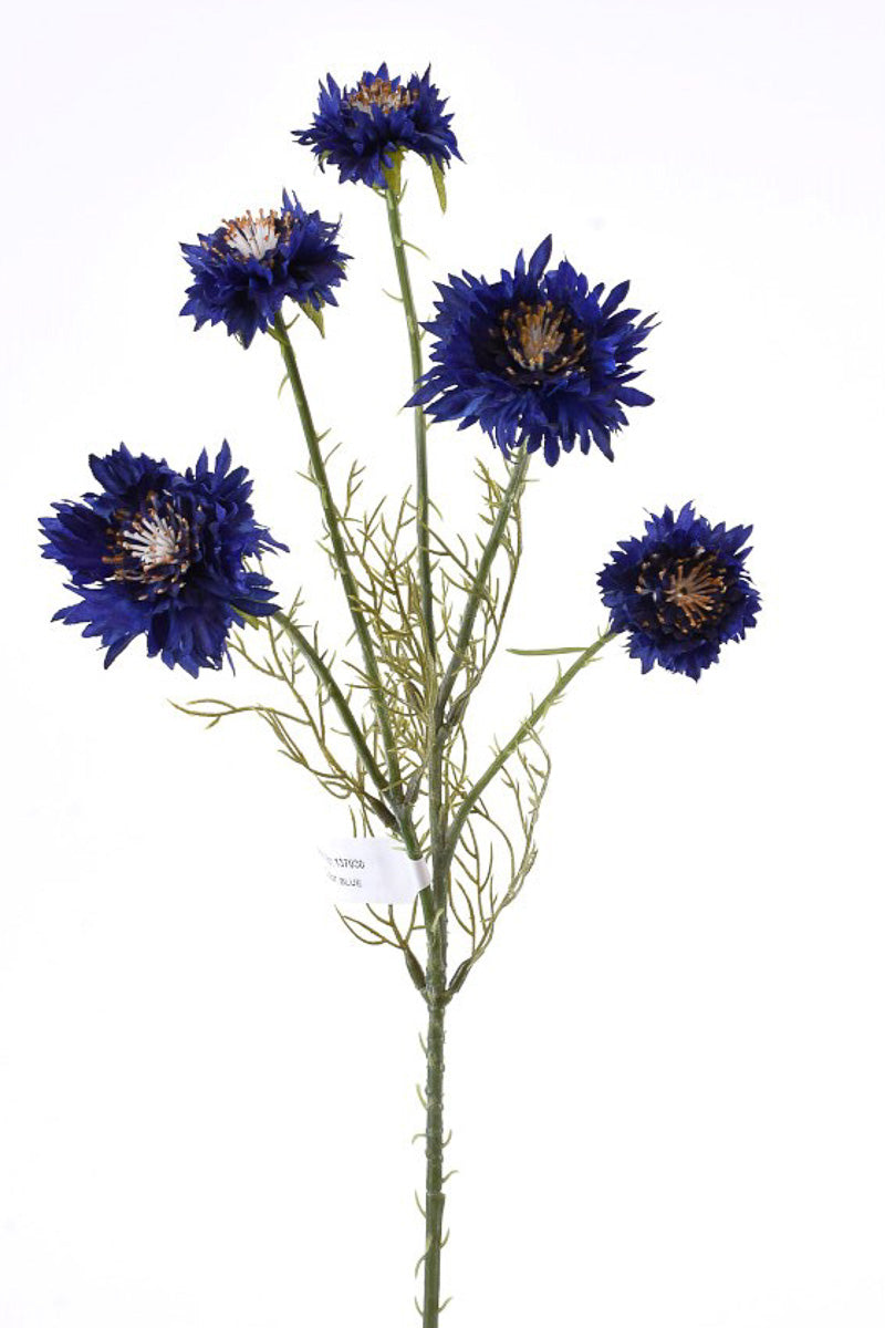 Faux Cornflower Spray 22" Blue