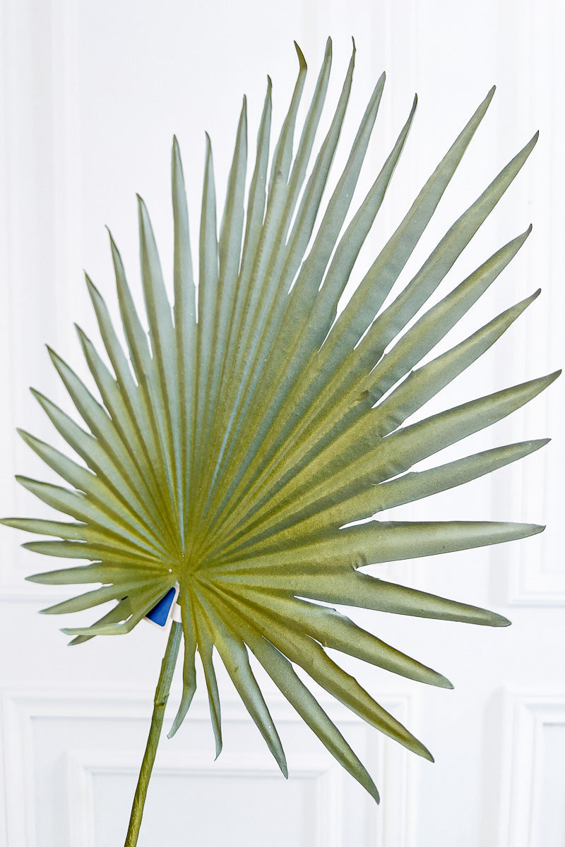 Silk Spray Fan Palm 30" Green & Grey
