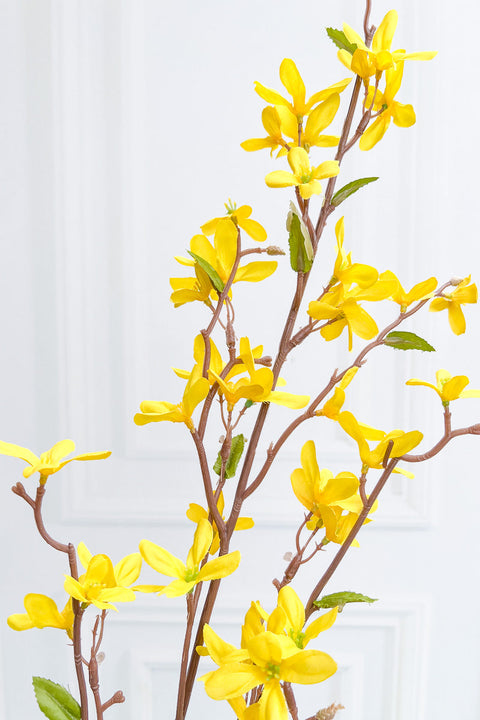 Faux Forsythia Stem X4 38" Yellow