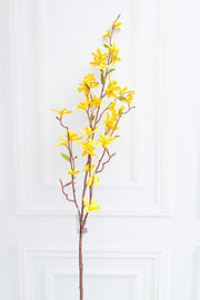 Faux Forsythia Stem X4 38" Yellow