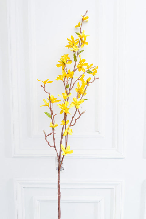 Faux Forsythia Stem X4 38" Yellow