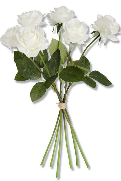 SILK STEM ROSE RT 17" WHITE