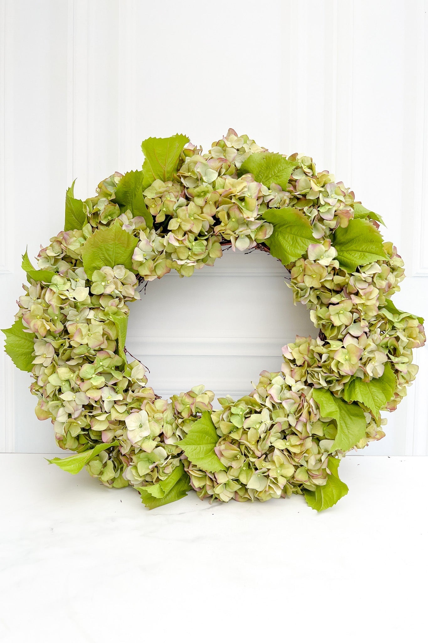 WREATH, HYDRANGEA 24" GREEN