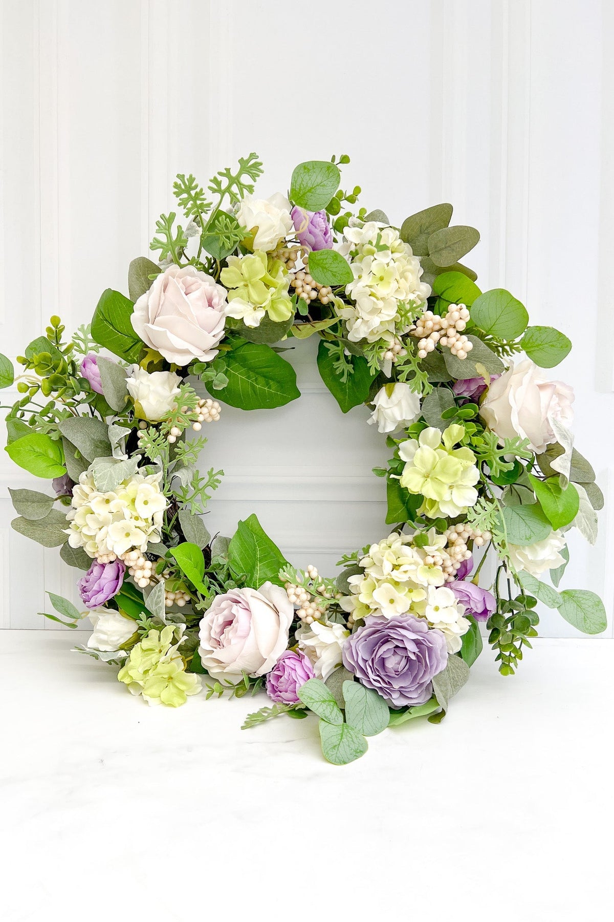 SILK WREATH HYDRNG/PEONY 24"