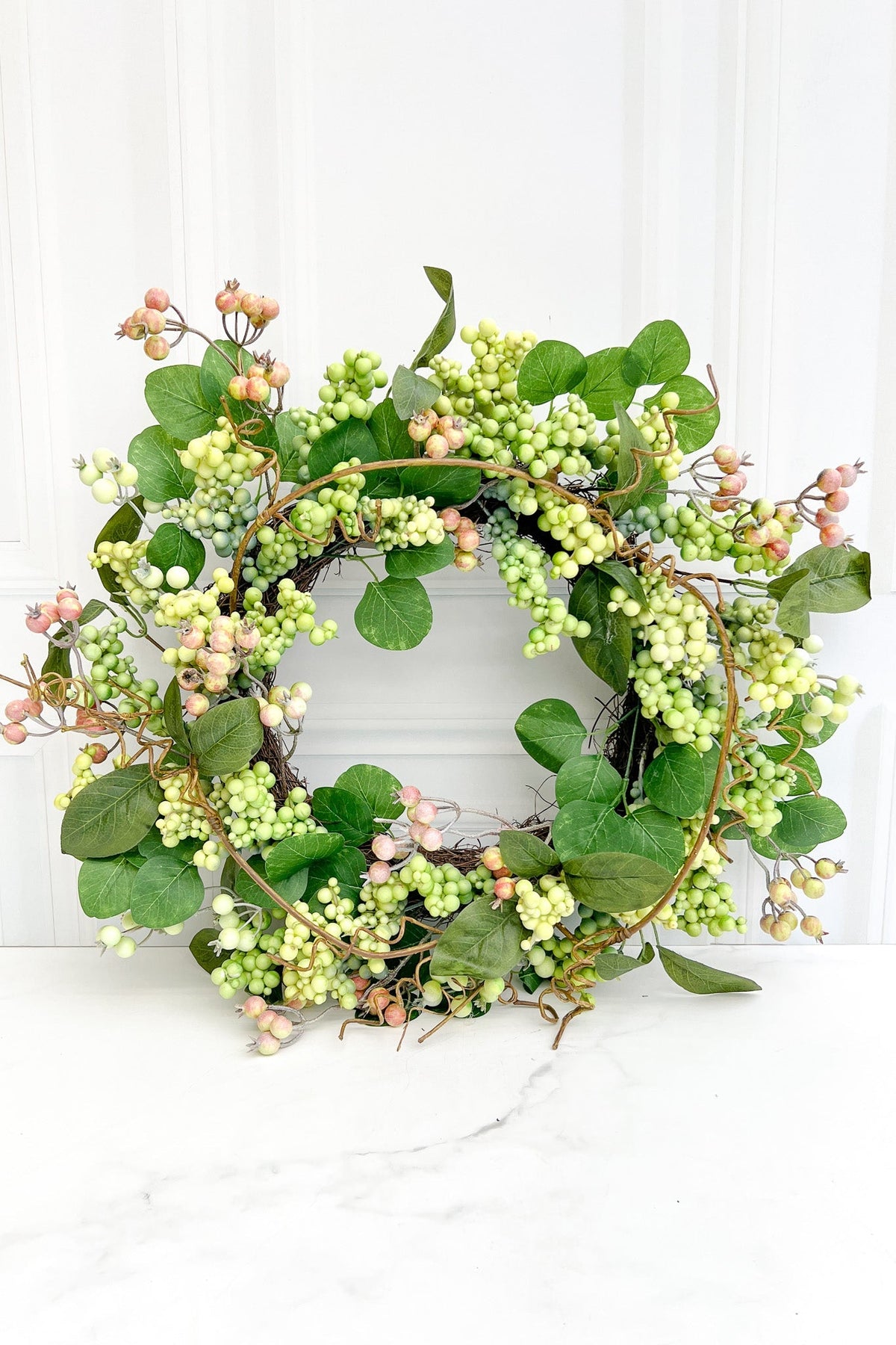 SILK WREATH MIXED BERRY 24"