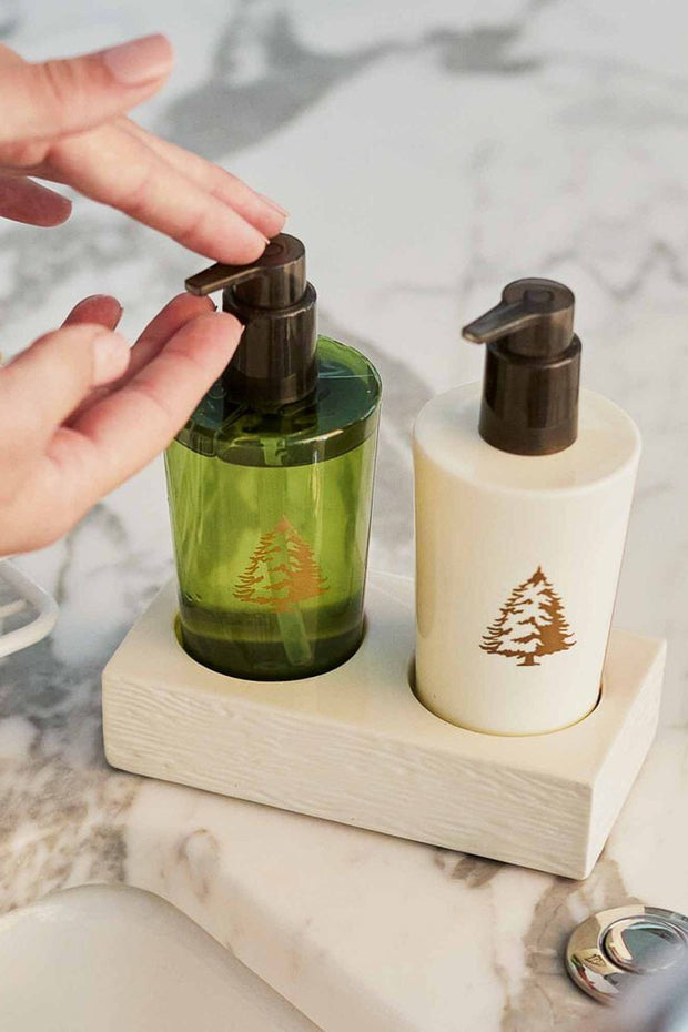 Thymes Hand Soap & Lotion with Ceramic Caddy Frasier Fir