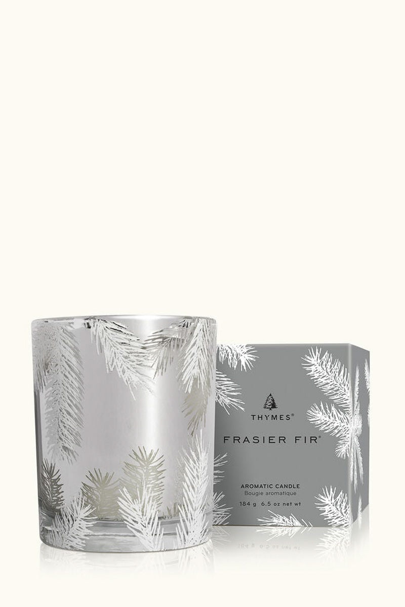 Thymes Frasier Fir Statement Poured Candle 6.5 oz Silver