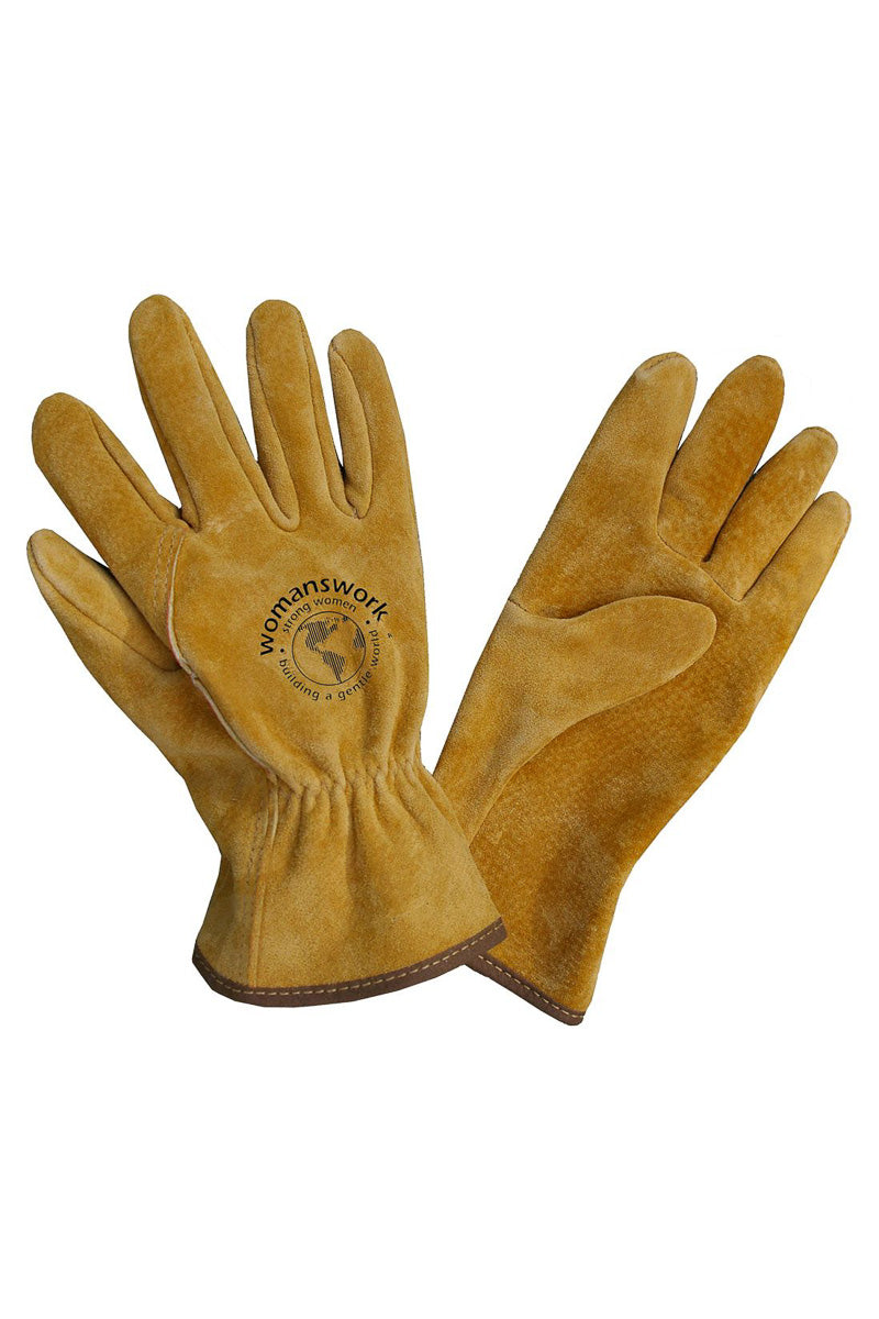 Womanswork Rugged Leather Work Gloves Medium Camel