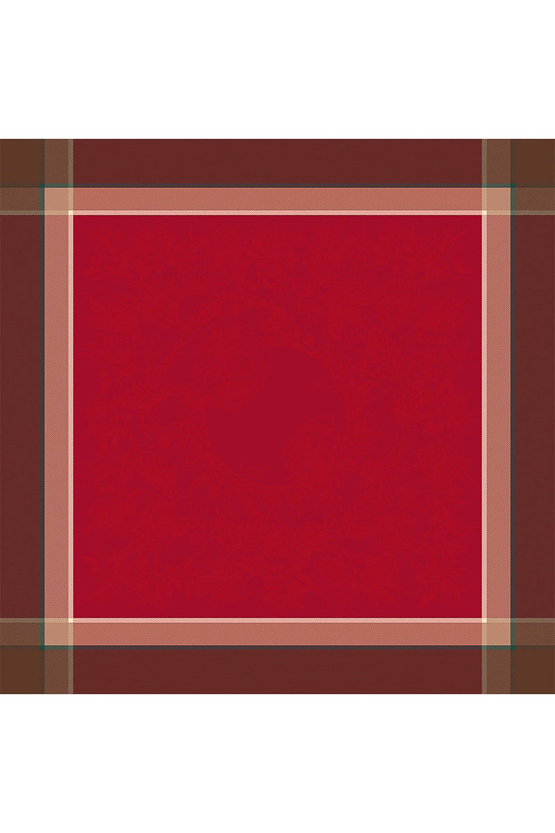 Garnier-Thiebaut Couronne De Noel Tablecloth 69"x69" Rouge