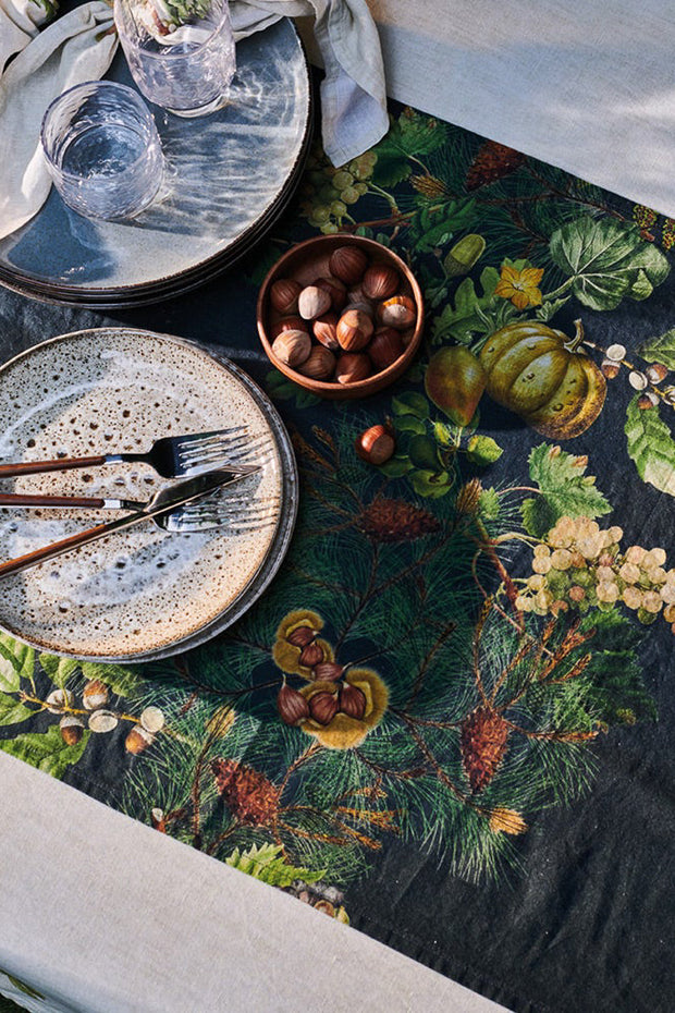 Garnier-Thiebaut Mille Boises Vert Tablecloth 61" x 102"