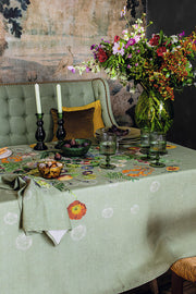 Garnier-Thiebaut Bouquet Du Soliel Sauge Tablecloth 61" x 89"