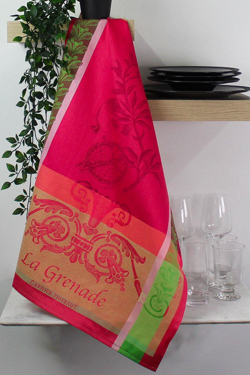 Garnier-Thiebaut Grenade Rose Kitchen Towel