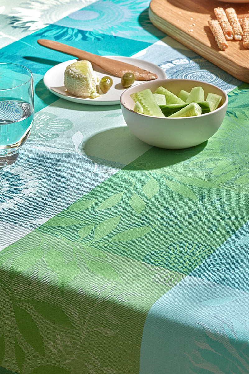 Garnier-Thiebaut Mille Tournesols Chlorophylle Tablecloth 59" x 87"