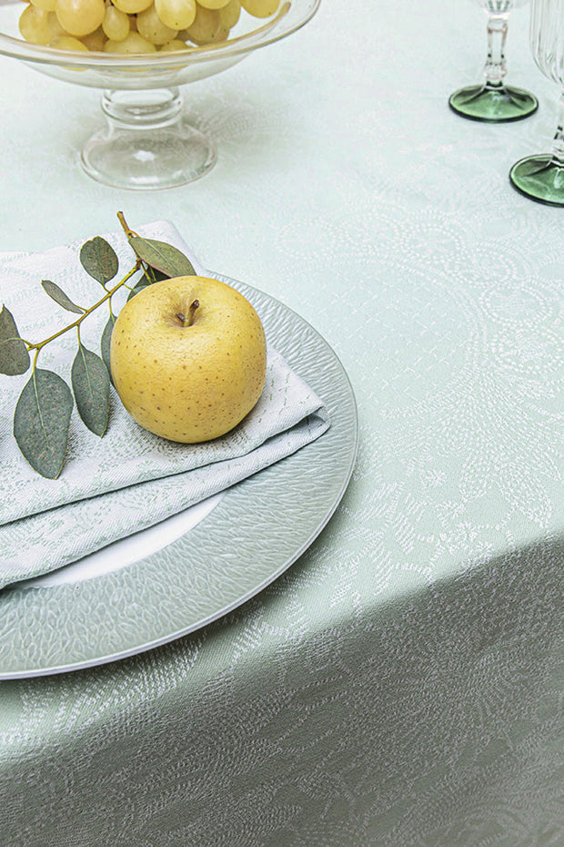 Garnier-Thiebaut Mille Guipures Jade Tablecloth 71" x 98"