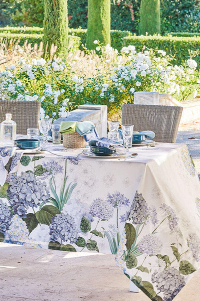 Garnier-Thiebaut Tablecloth Jardin De Bretagne Bleu Napkin