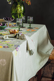 Garnier-Thiebaut Bouquet Du Soliel Sauge Tablecloth 61" x 89"