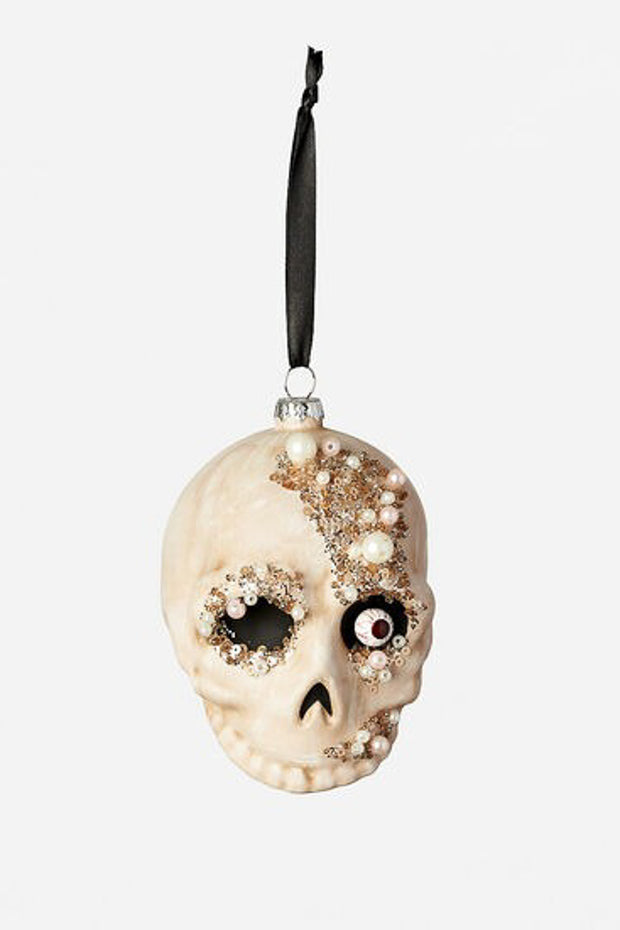 Halloween Zombie Glass Ornament 4.75"