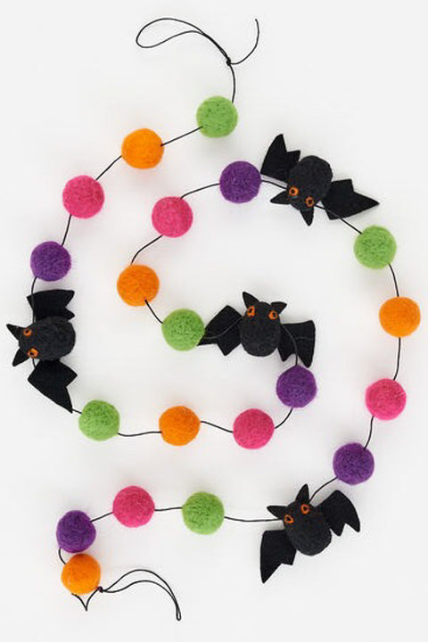 Halloween Bat Garland Wool 70"