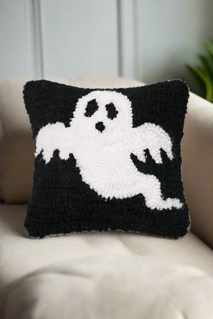 Spooky Ghost Hooked Pillow