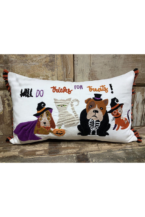 PILLOW HALLOWEEN DOG 12"x 20"