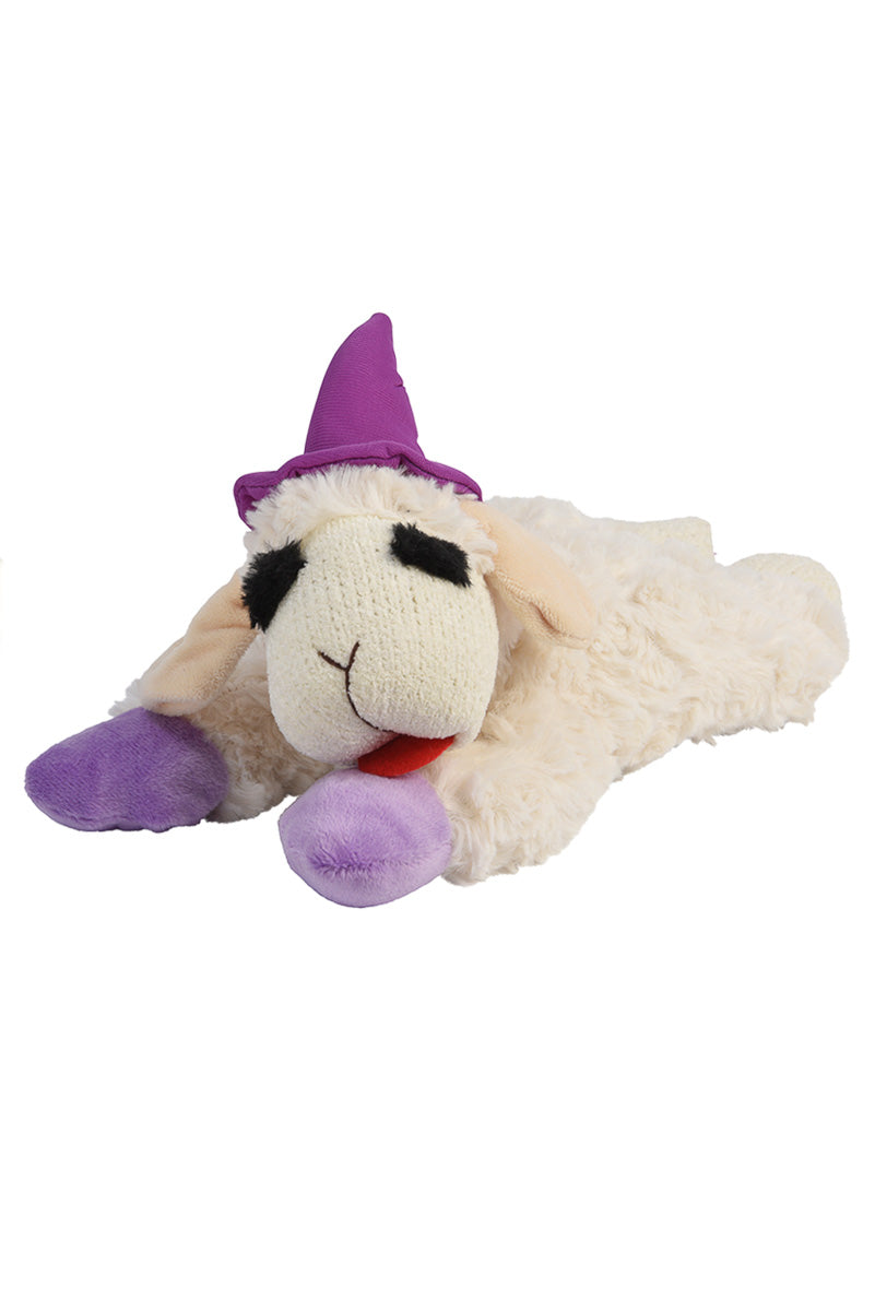 Multipet Halloween Witch Lamb Chop w/Purple Hat & Paws 10.5"