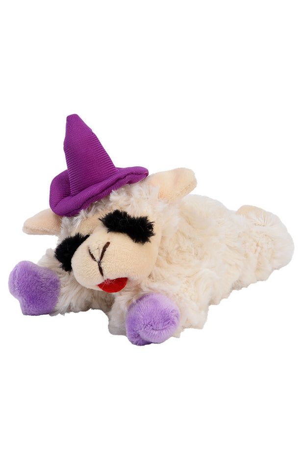 Multipet Halloween Witch Lamb Chop w/Purple Hat & Paws 6.5"