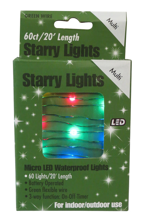 Micro Lights Battery Operated 60 Lights Multi