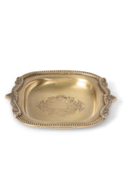 TRAY, ANTIQUE BRASS COIN