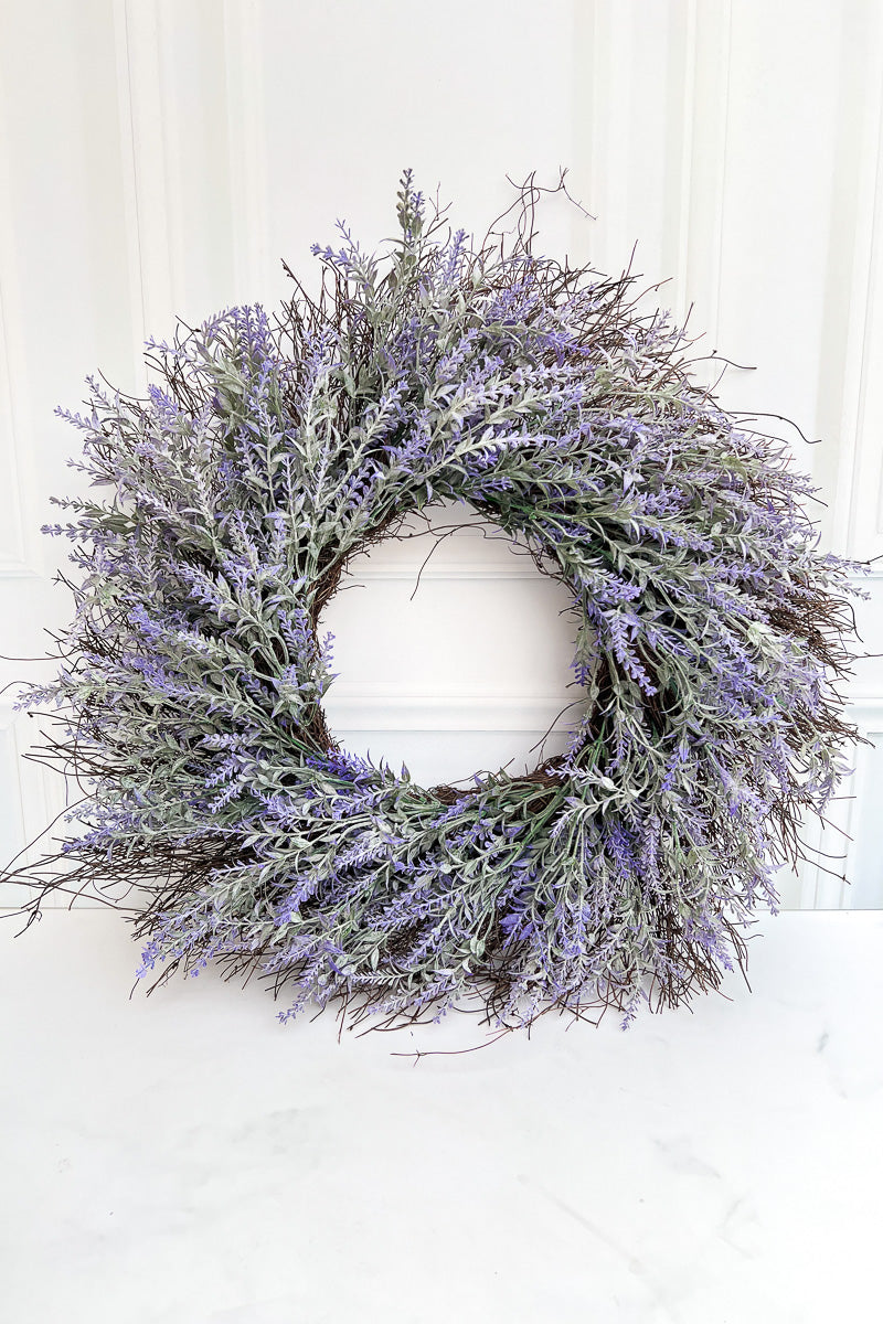 SILK, WREATH LAVENDER 24"