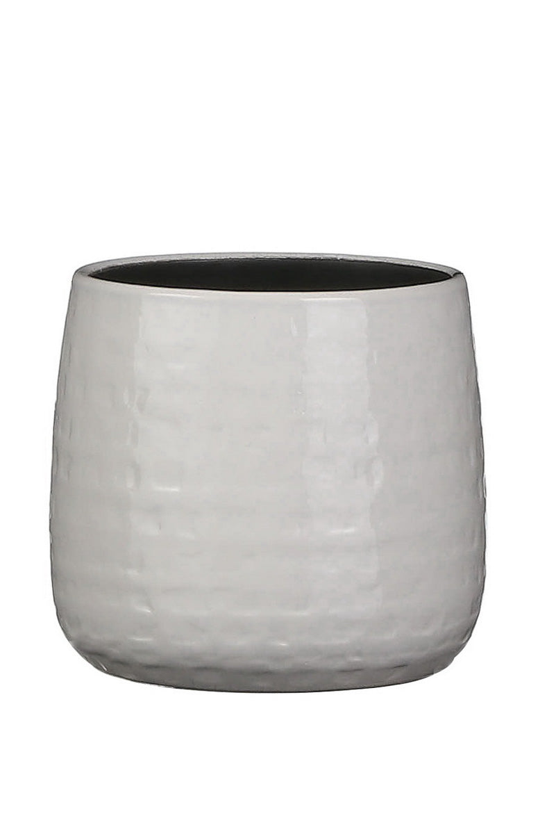 PLANTER, FLANA 6" ROUND WHITE