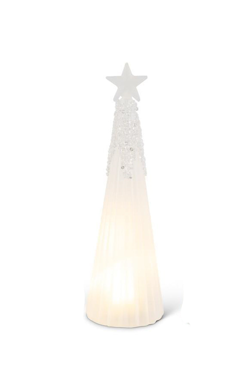 TREE LED RBBD GLS W/BEADS MD