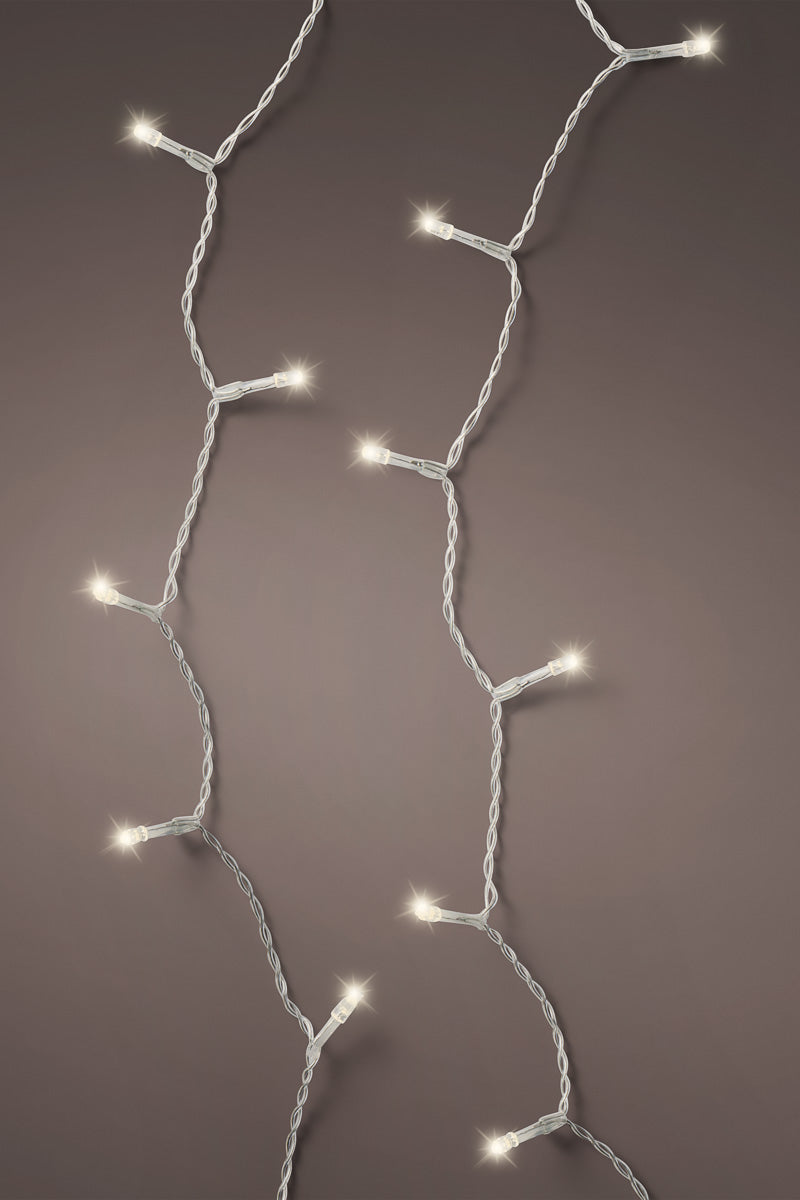 Lumineo LED Durawise Basic Lights  White Cord Twinkle Effect Battery Operated Outdoor 48 Lights Warm White