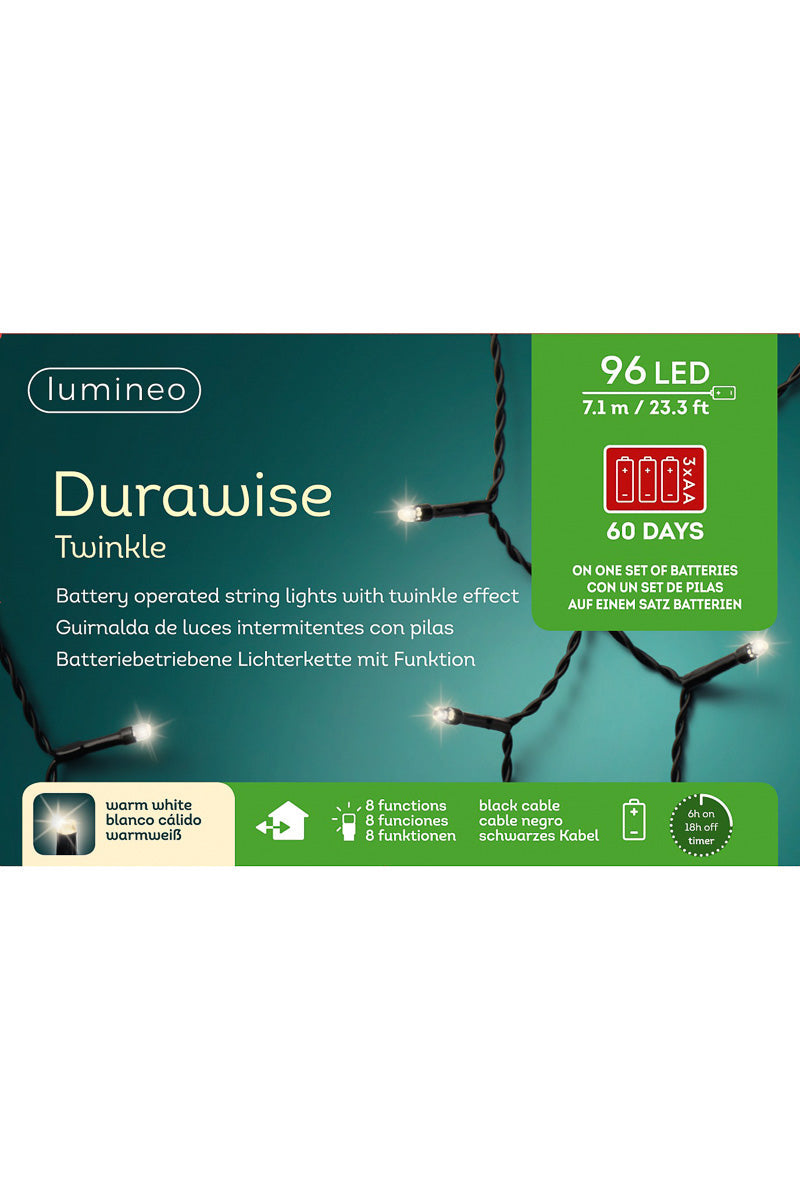 Durawise LED Lights Twinkle Effect Outdoor 96 Lights Warm White