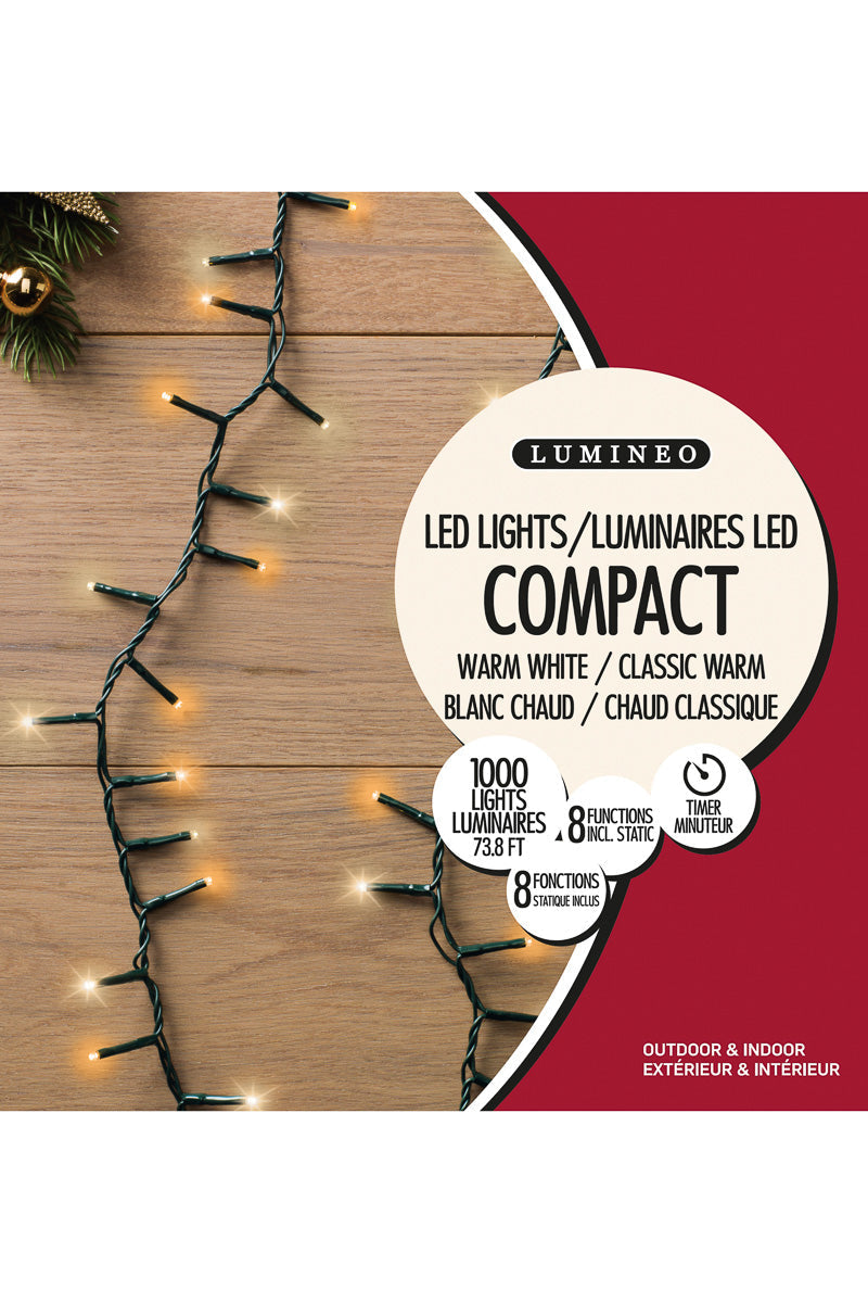 LED Compact Twinkle Effect Outdoor 1000 Lights Warm White